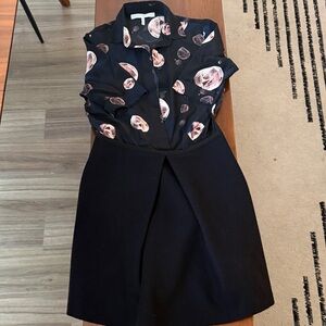 Victoria Beckham Blue and Pink Artistic Mini Dress